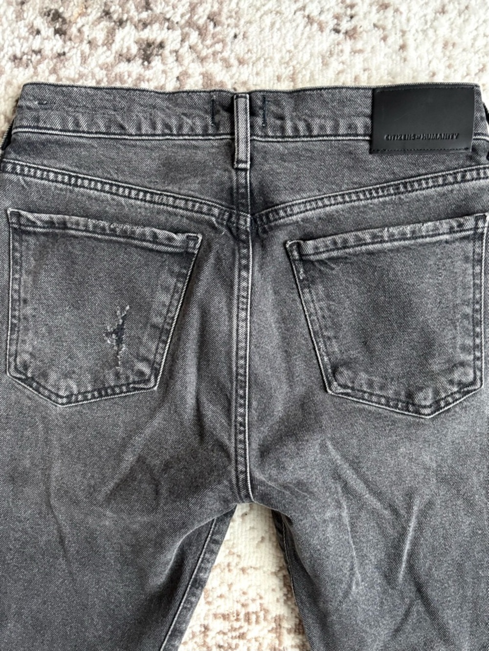 Citizens Of Humanity Emerson Boyfriend Black Washed Distressed Denim Jeans - Picture 7 of 10